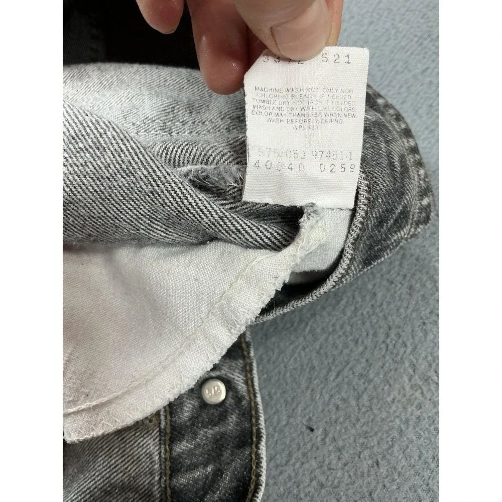 Levi's Jeans Mens 40x30 Gray Acid Wash Relaxed Straight Denim Cotton USA